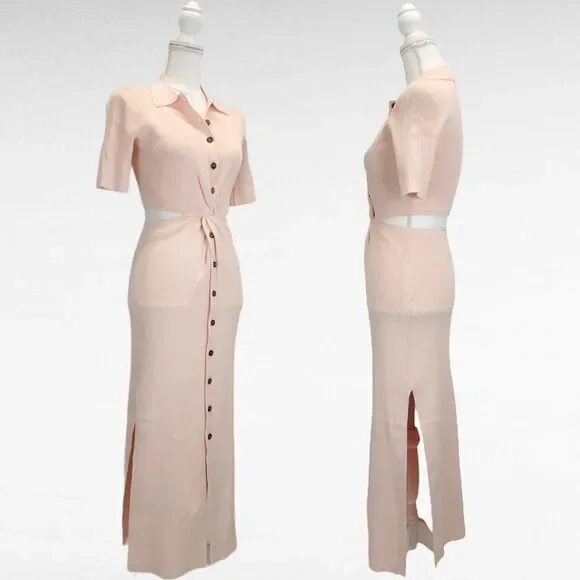 Significant Other Delta Knit Dress in Apricot - www.disolcolor.com